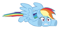 Size: 1277x607 | Tagged: safe, artist:benpictures1, rainbow dash, pegasus, pony, my little pony: the movie, cute, dashabetes, female, flying, gritted teeth, inkscape, mare, scared, simple background, solo, transparent background, vector