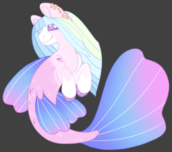 Size: 1199x1061 | Tagged: safe, artist:unknowndesignernk, derpibooru import, oc, oc only, seapony (g4), base used, black background, digital art, female, fins, fish tail, flowing mane, mare, purple eyes, simple background, smiling, solo, tail