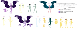 Size: 4348x1712 | Tagged: safe, artist:prettycelestia, derpibooru import, fluttershy, gaea everfree, midnight sparkle, sci-twi, sunset shimmer, twilight sparkle, human, equestria girls, base, crossed arms, four arms, fusion, looking at you, purple wings, simple background, six arms, smiling, white background, wings