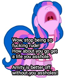 Size: 821x973 | Tagged: safe, oc, oc only, oc:hsu amity, autistic screeching, simple background, solo, transparent background, vulgar, yelling