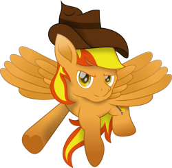 Size: 7779x7613 | Tagged: safe, artist:lincolnbrewsterfan, derpibooru import, oc, oc only, oc:firey ratchet, pegasus, pony, .svg available, absurd resolution, amber eyes, colored eyebrows, colored pupils, determination, determined, determined face, determined look, determined smile, fedora, fire, flying, golden eyes, hat, heart, heart hoof, inkscape, looking at you, male, mane, movie accurate, no base, pegasus oc, prehensile tail, simple background, smiling, smiling at you, smirk, spread wings, stallion, stallion oc, svg, tail, tail hold, transparent background, two toned mane, two toned tail, underhoof, vector, wings, wrench