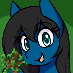 Size: 500x500 | Tagged: safe, artist:rice, derpibooru import, oc, oc only, earth pony, pony, bust, minecraft, oak tree, sapling, simple background, solo, tree