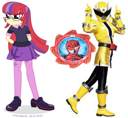 Size: 395x365 | Tagged: safe, artist:omnianimemanx, derpibooru import, moondancer, equestria girls, avataro sentai donbrothers, simple background, tokumei sentai go-busters, white background