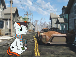 Size: 2048x1536 | Tagged: safe, artist:bashi_hart, derpibooru import, oc, oc only, earth pony, fallout, nuka cola, pipboy, solo