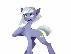 Size: 4096x3072 | Tagged: safe, artist:buvanybu, derpibooru import, limestone pie, earth pony, pony, female, frown, hoof on chest, mare, open mouth, simple background, solo, white background