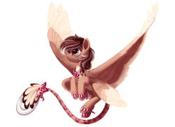 Size: 3000x2182 | Tagged: safe, artist:joellethenose, derpibooru import, oc, oc only, oc:confetti chimes, pegasus, pony, high res, leonine tail, multiple wings, ribbon, simple background, solo, tail, transparent background, wings