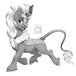 Size: 2160x2160 | Tagged: safe, artist:bluefeathercat, derpibooru import, oc, oc only, kirin, kirin oc, simple background, solo, white background