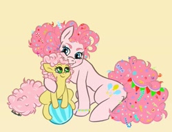 Size: 1091x843 | Tagged: safe, artist:ilcerbiastrello, derpibooru import, li'l cheese, pinkie pie, earth pony, pony, the last problem, duo