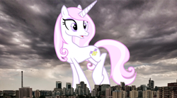 Size: 2062x1142 | Tagged: safe, artist:thegiantponyfan, derpibooru import, fleur-de-lis, pony, unicorn, beijing, china, female, giant pony, giant unicorn, giantess, highrise ponies, irl, macro, mare, mega giant, photo, ponies in real life