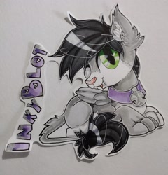 Size: 2743x2861 | Tagged: safe, artist:annuthecatgirl, derpibooru import, oc, oc only, oc:inky blot, solo, traditional art