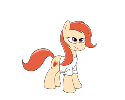 Size: 2000x1600 | Tagged: safe, artist:amateur-draw, derpibooru import, oc, oc:phosphor flame, earth pony, pony, clothes, female, mare, shirt, simple background, solo, white background
