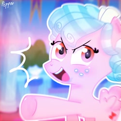 Size: 1280x1280 | Tagged: safe, artist:adeeramonstera, derpibooru import, cozy glow, pegasus, pony, female, filly, foal, open mouth, solo