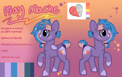 Size: 2153x1361 | Tagged: safe, artist:nootaz, derpibooru import, oc, oc only, oc:may mache, pegasus, pony, chest fluff, cutie mark, pegasus oc, reference sheet, smiling, solo