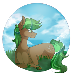 Size: 1400x1400 | Tagged: safe, artist:umimizunone, derpibooru import, oc, oc only, oc:jaeger sylva, earth pony, pony, lying down, male, partial background, prone, simple background, solo, transparent background