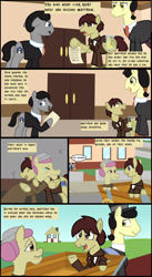 Size: 1280x2336 | Tagged: safe, artist:mr100dragon100, derpibooru import, earth pony, pegasus, comic:a house divided, adam (frankenstein monster), boss, comic, dark forest au's matthew, elderly, female, male, mother and child, mother and son, parent and child, secretary, workhouse