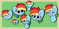 Size: 8064x3966 | Tagged: safe, artist:kittyrosie, derpibooru import, rainbow dash, pegasus, pony, :3, absurd resolution, blushing, bust, cute, dashabetes, drop shadow, emotions, eyes closed, female, mare, open mouth, rainbow dash is not amused, shocked, solo, swirly eyes, teary eyes, unamused, wavy mouth, ಠ ಠ