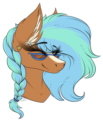 Size: 1720x2022 | Tagged: safe, artist:beamybutt, derpibooru import, oc, earth pony, pony, braid, ear fluff, ears, earth pony oc, eyelashes, eyes closed, female, mare, simple background, smiling, solo, transparent background