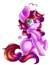 Size: 1457x1877 | Tagged: safe, artist:prettyshinegp, derpibooru import, oc, oc only, pony, unicorn, chest fluff, female, glasses, horn, mare, raised hoof, raised leg, signature, simple background, solo, transparent background, unicorn oc