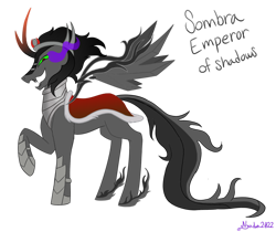 Size: 1280x1074 | Tagged: safe, artist:spectrum205, derpibooru import, king sombra, pony of shadows, alicorn, alicornified, fusion, race swap, simple background, solo, sombracorn, transparent background