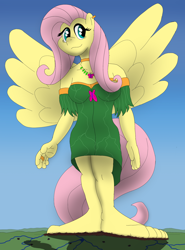 Size: 2082x2821 | Tagged: safe, artist:az12lol, derpibooru import, fluttershy, anthro, human, pegasus, plantigrade anthro, pony, barefoot, big feet, feet, female, fetish, foot fetish, foot focus, giant pony, giantess, giga giant, gigan, goddess, humanized, macro, macro/micro, mega giant