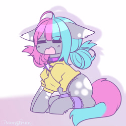 Size: 3000x3000 | Tagged: safe, artist:monstrum, derpibooru import, oc, oc:nancy, earth pony, pony, clothes, cute, yawn