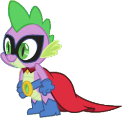 Size: 297x286 | Tagged: safe, artist:pascalmulokozi2, derpibooru import, edit, edited screencap, screencap, humdrum, spike, dragon, power ponies (episode), background removed, boots, clothes, gloves, male, power ponies, shoes, simple background, solo, transparent background