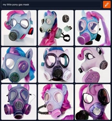 Size: 828x892 | Tagged: safe, derpibooru import, machine learning generated, pinkie pie, rarity, twilight sparkle, dall·e mini, gas mask, mask, no pony, simple background, wat, white background