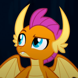 Size: 516x514 | Tagged: safe, derpibooru import, screencap, smolder, dragon, uprooted, cropped, dragoness, female, looking up, raised eyebrow, solo, spread wings, wings