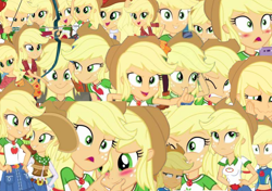 Size: 1280x902 | Tagged: safe, artist:marcoequestrian98, derpibooru import, applejack, better together, equestria girls, equestria girls (movie), forgotten friendship, friendship games, applejack's hat, clothes, collage, cowboy hat, cute, female, hat, jackabetes, jackletree, multeity, swimsuit