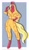 Size: 1176x2048 | Tagged: safe, artist:liilin, derpibooru import, oc, oc:scarlet rose, anthro, unguligrade anthro, unicorn, april o'neil, blonde, blue eyes, clothes, colored sketch, cosplay, costume, female, jumpsuit, looking at you, simple background, solo, solo female, teenage mutant ninja turtles, watch