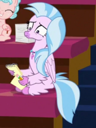 Size: 554x732 | Tagged: safe, derpibooru import, screencap, cozy glow, silverstream, classical hippogriff, hippogriff, pegasus, pony, what lies beneath, cropped, solo focus