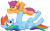 Size: 9053x5695 | Tagged: safe, artist:cyanlightning, derpibooru import, rainbow dash, scootaloo, pegasus, pony, .svg available, absurd resolution, best pony, blank flank, duo, ear fluff, ears, female, filly, foal, heartwarming, lying down, mare, on back, open mouth, scootalove, simple background, smiling, spread wings, transparent background, upsies, vector, wings