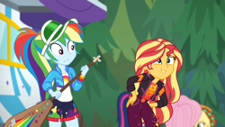 Size: 1920x1080 | Tagged: safe, derpibooru import, screencap, applejack, fluttershy, rainbow dash, sunset shimmer, twilight sparkle, better together, equestria girls, sunset's backstage pass!, clothes, pain