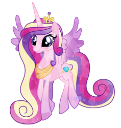 Size: 4237x4477 | Tagged: safe, artist:lovinglypromise, derpibooru import, princess cadance, alicorn, crystal pony, pony, absurd resolution, base used, blushing, crystallized, eye clipping through hair, eyebrows, eyebrows visible through hair, female, mare, simple background, smiling, solo, spread wings, transparent background, wings