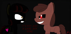 Size: 1300x620 | Tagged: safe, artist:faithtg, derpibooru import, apple bloom, earth pony, pony, series:everything is broken, angry, apple bloom's bow, bow, creepybloom, creepypasta, evil, female, filly, flutter island, foal, hair bow, halo, heart, luna game, smiling, text, zalgo