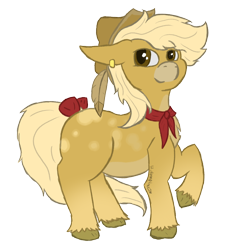 Size: 952x1024 | Tagged: safe, artist:lil_vampirecj, derpibooru import, oc, oc:cider foam, earth pony, pony, bow, chonk, chubby, earth pony oc, hat, looking at you, missing accessory, missing cutie mark, necktie, no glasses, simple background, smiling, smiling at you, tail, tail bow, transparent background, walking