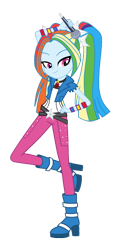 Size: 630x1269 | Tagged: safe, artist:iamsheila, artist:mixiepie, derpibooru import, edit, aria blaze, rainbow dash, equestria girls, female, microphone, palette swap, recolor, simple background, solo, transparent background, vector, vector edit