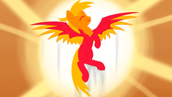 Size: 3840x2160 | Tagged: safe, artist:stellardust, derpibooru import, philomena, pegasus, pony, 4k, ash, backlighting, eyes closed, female, high res, mare, newbie artist training grounds, ponified, ponified pony pets, smiling, solo, species swap, spread wings, wings