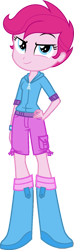 Size: 487x1640 | Tagged: safe, artist:iamsheila, artist:masem, derpibooru import, edit, pinkie pie, scootaloo, equestria girls, female, hand on hip, palette swap, recolor, simple background, solo, transparent background, vector, vector edit