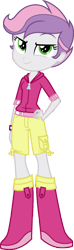 Size: 487x1640 | Tagged: safe, artist:iamsheila, artist:masem, derpibooru import, edit, scootaloo, sweetie belle, equestria girls, female, hand on hip, palette swap, recolor, simple background, solo, transparent background, vector, vector edit