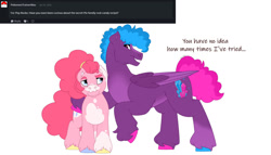 Size: 1280x732 | Tagged: safe, artist:itstechtock, derpibooru import, pinkie pie, oc, oc:pop rocks, pegasus, male, older, simple background, stallion, white background