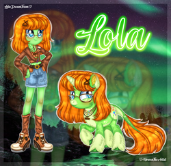 Size: 3429x3338 | Tagged: safe, artist:loladreamteam, artist:noreentheartist, derpibooru import, oc, oc only, oc:lola, human, pony, unicorn, equestria girls