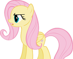 Size: 2714x2210 | Tagged: safe, artist:pangbot, derpibooru import, fluttershy, pegasus, pony, griffon the brush off, season 1, female, folded wings, frown, high res, i'm a year older than you, mare, open mouth, simple background, solo, transparent background, vector, wings