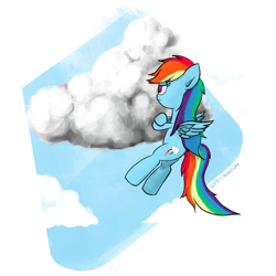 Size: 2048x2048 | Tagged: safe, derpibooru import, rainbow dash, pegasus, pony, cloud, crossed arms, solo