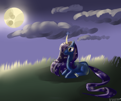 Size: 3000x2500 | Tagged: safe, artist:aquagalaxy, derpibooru import, oc, oc only, oc:solar eclipse, alicorn, pony, lying, moon, ponyloaf, prone, solo