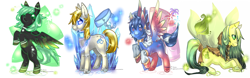 Size: 8000x2500 | Tagged: safe, artist:aquagalaxy, artist:mousu, derpibooru import, oc, oc only, earth pony, pegasus, pony, adoptable, simple background, white background