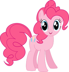 Size: 2400x2498 | Tagged: safe, artist:pangbot, derpibooru import, pinkie pie, earth pony, pony, female, high res, looking at you, mare, simple background, smiling, solo, transparent background, vector