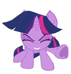 Size: 1280x1342 | Tagged: safe, artist:benpictures1, twilight sparkle, twilight sparkle (alicorn), alicorn, pony, my little pony: the movie, cute, eyes closed, female, frog (hoof), gritted teeth, inkscape, mare, simple background, solo, transparent background, twiabetes, underhoof, vector