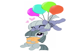 Size: 840x613 | Tagged: safe, artist:loveponies89, derpibooru import, limestone pie, marble pie, earth pony, pony, balloon, clothes, cute, duo, eyes closed, female, filly, flying, foal, limabetes, looking up, marblebetes, siblings, simple background, sisters, sitting, smiling, sweater, white background, wrong aspect ratio