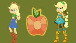 Size: 1280x720 | Tagged: safe, artist:amadondawn, derpibooru import, applejack, equestria girls, boots, clothes, cowboy boots, crystal guardian, gloves, high heel boots, shoes, simple background, solo, transparent background